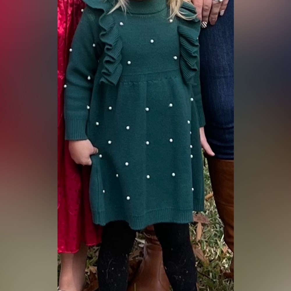 Pearl green sweater dress - 3T
